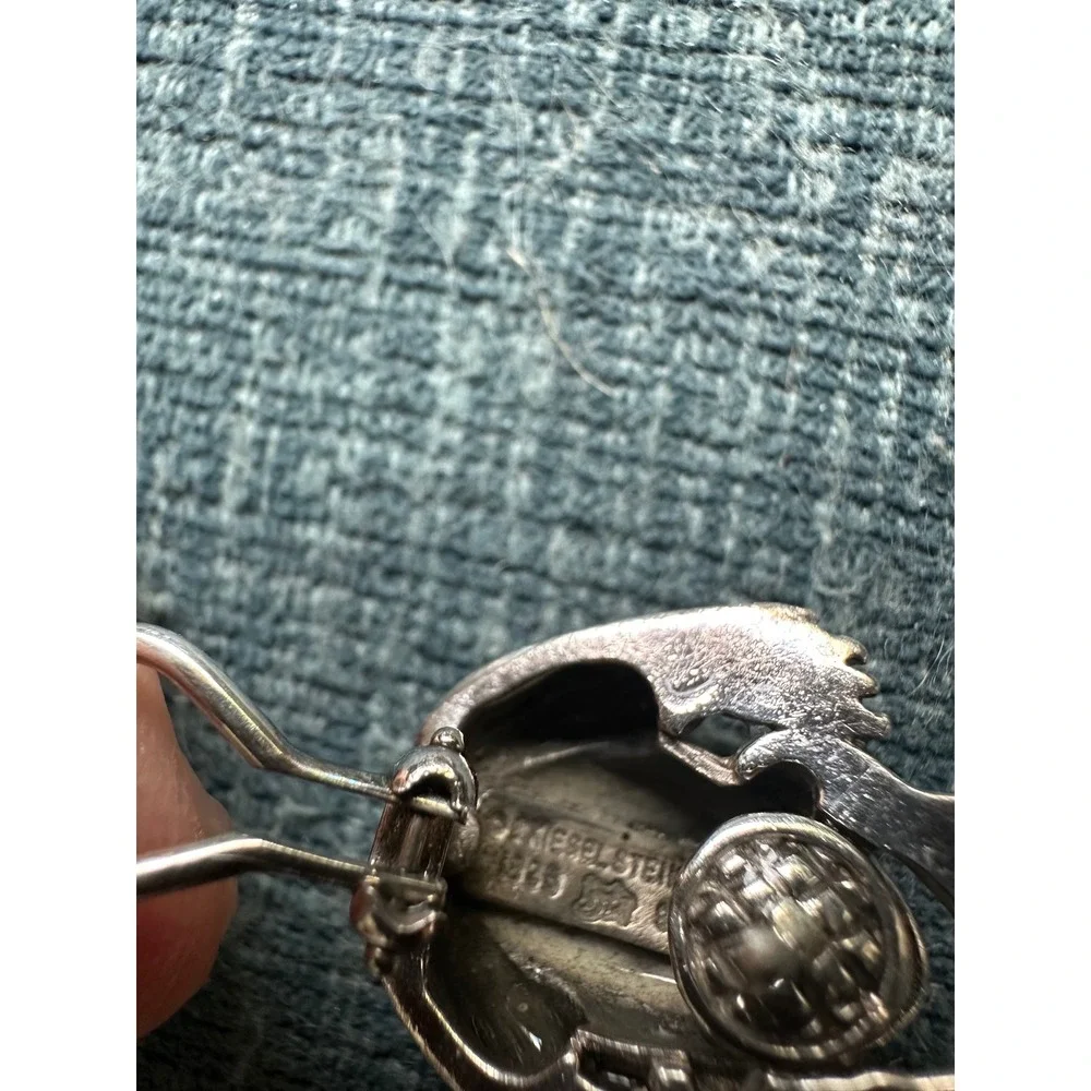 Kieselstein-Cord 1990 Sterling Silver Frog Omega Back Post Earrings Vintage - Picture 4 of 5